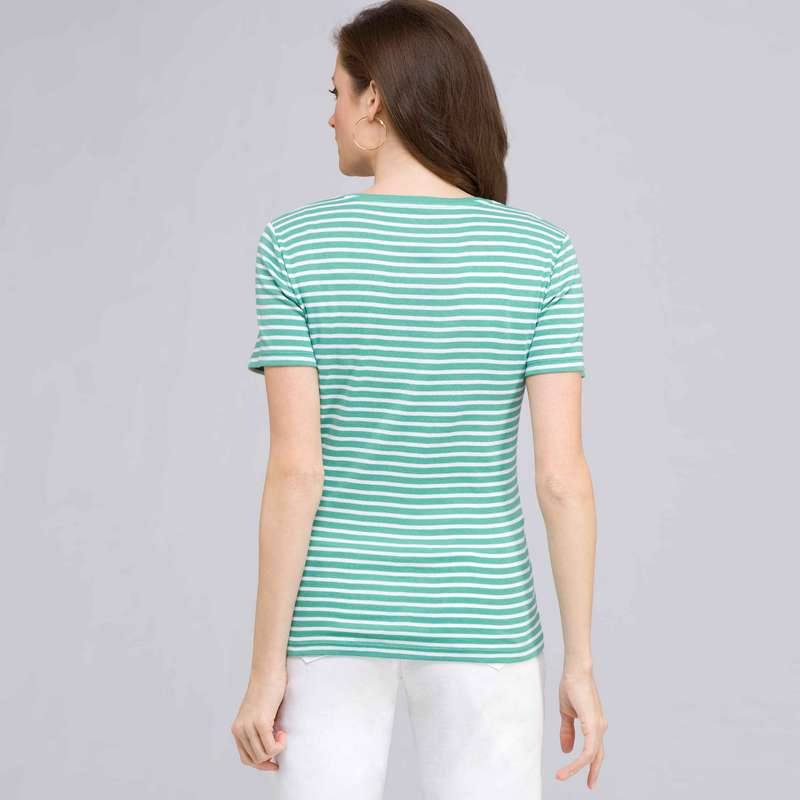 Short Sleeve Shell, seagrass & white, large image number 1