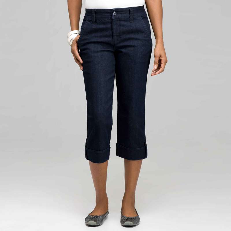 5 Pocket Cuffed Capri, Rinse Wash New, large image number 0