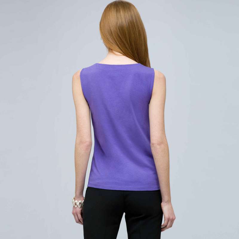Drape Neck Tank with Buckles., Spring Violet, large image number 1